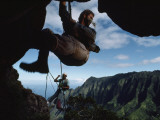 Botanists Dangle from the Side of a Cliff Above the Kalalau Valley