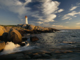 Surf Pounds the Shore Near Peggy's Point Lighthouse