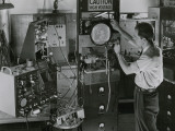 Man Testing Early Television Equipment