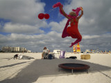 A High-Spirited Model Poses for a Photographer in Miami Beach