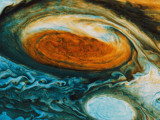 Voyager's View of the Great Red Spot  an Immense High-Pressure Area