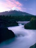 The Winding Rio Petrohue Beneath Osorno Volcano at Twilight