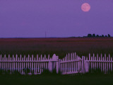 Full Moon Rising over a Picket Fence at Rhodes Point