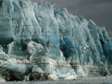A Helicopter Surveys the Face of the Hubbard Glacier