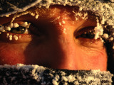 Ice on the Eyelashes of a Marine Technician