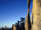 Climber Paul Piana Leads a Route at the Needles in South Dakota