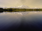 Mount Denali and Alaska Range Reflected in Pond in the Morning Light