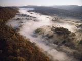 Fog Hugging the Delaware River Valley in Pennsylvania
