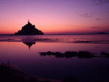 Twilight View of Abbey and its Town across Bay