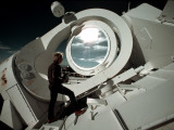 A Scientist Stands Next to the Mcmath Solar Telescope