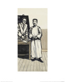 Lu Xun and Uchiyama at the Woodblock Printing Class