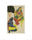 Krishna and Radha  Kalighat Style  India  1860