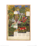 Rustam Sleeping While Rakhsh Fights the Lion