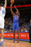 New York Knicks v Golden State Warriors: Toney Douglas and Dan Gadzuric