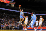 Denver Nuggets v Golden State Warriors: Chris Anderson and Stephen Curry