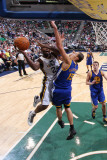 Golden State Warriors v Utah Jazz: Paul Millsap and Andris Biedrins