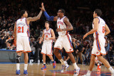 Denver Nuggets v New York Knicks: Wilson Chandler  Amar'e Stoudemire and Danilo Gallinari