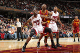 Miami Heat v Cleveland Cavaliers: Joel Anthony and Antawn Jamison