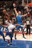 Orlando Magic v Los Angeles Clippers: Marcin Gortat and Baron Davis