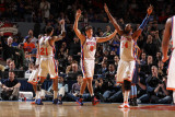 Denver Nuggets v New York Knicks: Wilson Chandler  Danilo Gallinari and Ronny Turiaf