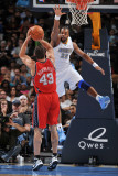 New Jersey Nets v Denver Nuggets: Shelden Williams and Kris Humphries