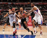 San Antonio Spurs v Los Angeles Clippers: Tony Parker  Baron Davis and Rasual Butler