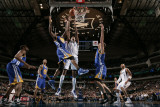 Golden State Warriors v Dallas Mavericks: Alexis Ajinca  Dorrell Wright and Andris Biedrins