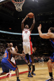 New York Knicks v Toronto Raptors: Ed Davis and Toney Douglas