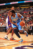 Denver Nuggets v Phoenix Suns: Nene Hilário and Channing Frye