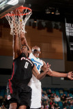 Utah Flash v Reno Bighorns: Patrick Ewing and  Jr  Orien Greene