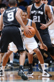 San Antonio Spurs v Minnesota Timberwolves: Wesley Johnson and Tony Parker