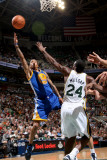 Golden State Warriors v Utah Jazz: Monta Ellis and Paul Millsap