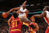Cleveland Cavaliers v Miami Heat: Dwyane Wade and JJ Hickson