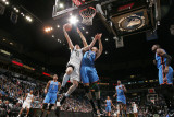 Oklahoma City Thunder v Minnesota Timberwolves: Kevin Love and Nenad Krstic