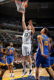 Golden State Warriors v Memphis Grizzlies: Marc Gasol and Andris Biedrins