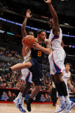 Utah Jazz v Los Angeles Clippers: Deron Williams  Al-Farouq Aminu and DeAndre Jordan