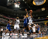 Golden State Warriors v Memphis Grizzlies: Mike Conely and Andris Biedrins