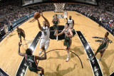 Milwaukee Bucks v San Antonio Spurs: Tony Parker and Ersan Ilyasova