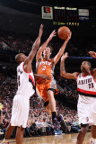 Phoenix Suns v Portland Trail Blazers: Marcus Camby  Dante Cunningham and Goran Dragic