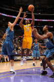 Washington Wizards v Los Angeles Lakers: Ron Artest  Yi Jianlian and Hilton Armstrong