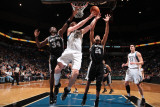 San Antonio Spurs v Minnesota Timberwolves: Antonio McDyess  Kevin Love and Tim Duncan