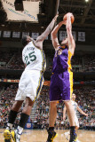 Los Angeles Lakers v Utah Jazz: Al Jefferson and Pau Gasol