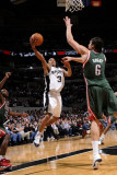 Milwaukee Bucks v San Antonio Spurs: George Hill and Andrew Bogut