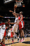 Portland Trail Blazers v San Antonio Spurs: Tim Duncan and Marcus Camby