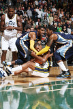 Memphis Grizzlies v Utah Jazz: Raja Bell  Mike Conley and OJ Mayo