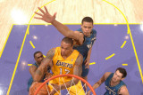 Washington Wizards v Los Angeles Lakers: Shannon Brown  Gilbert Arenas  JaVale McGee and Kirk Hinri