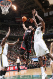 Miami Heat v Utah Jazz: Dwyane Wade and Francisco Elson