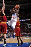 Cleveland Cavaliers v Philadelphia 76ers: Jrue Holiday and Anderson Varejao