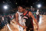 Utah Flash v Reno Bighorns: Patrick Ewing and  Jr  Orien Greene