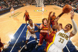 Cleveland Cavaliers v Indiana Pacers: Danny Granger anderson Varejao and Joey Graham
